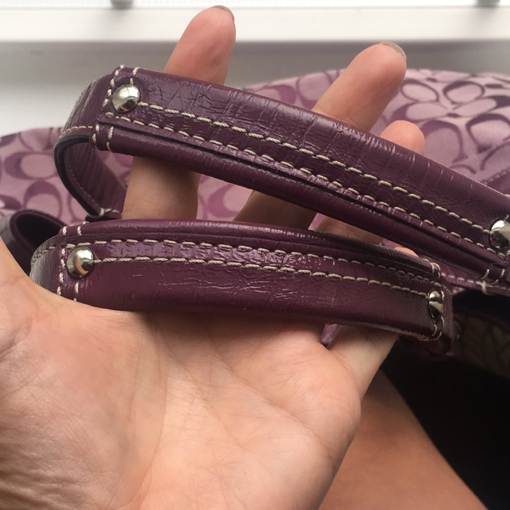 Purple Signature Coach Purse - Picture 5 of 11